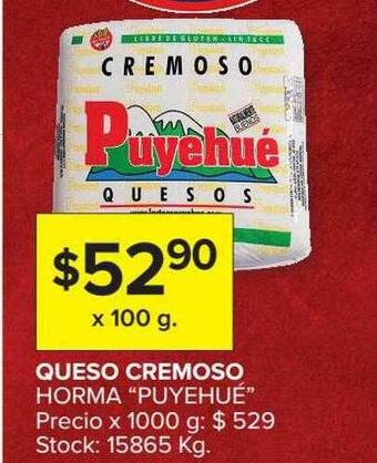 Carrefour Queso Cremoso Horma ''puyehué'' oferta