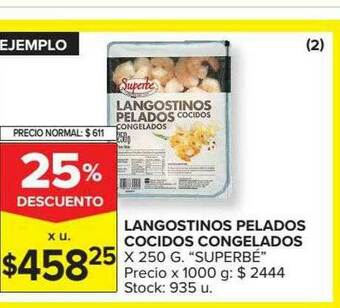 Carrefour Langostinos Pelados Cocidos Congelados oferta