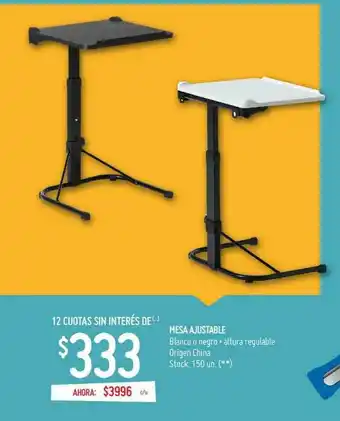 Changomas Mesa Ajustable Blanco O Negro + Altura Regulable oferta