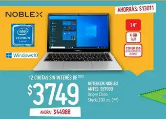Changomas Notebook Noblex Origen China oferta