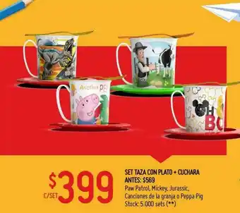 Changomas Set Taza Con Plato + Cuchara oferta