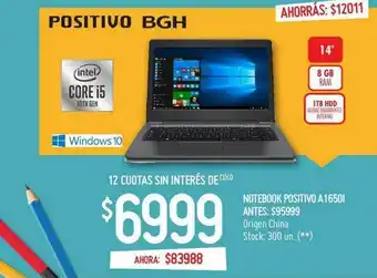 Changomas Notebook Positivo A1650l oferta
