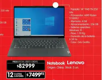 Disco Notebook Lenovo Amd Ryzen 3 5300u oferta
