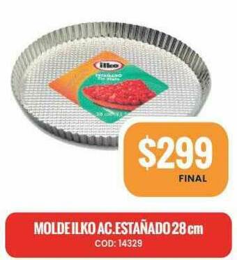 Maxiconsumo Molde Ilko Ac Estañado 28 Cm oferta
