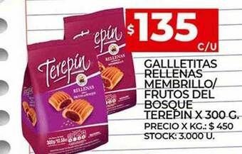 Supermercados DIA Galletitas Rellenas Membrillo Frutos Del Bosque Terepin oferta