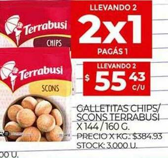 Supermercados DIA Galletitas Chips Scons Terrabusi oferta