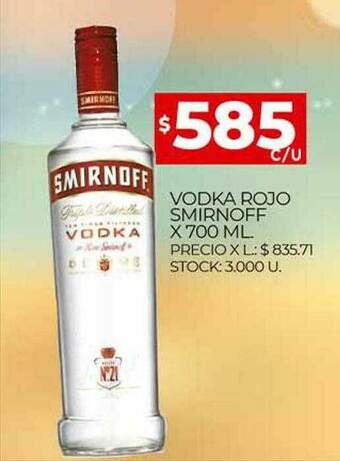 Supermercados DIA Vodka Rojo Smirnoff oferta