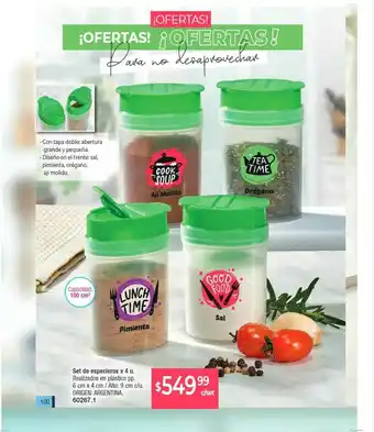 Tsu Cosméticos Set De Especieros X 4 oferta