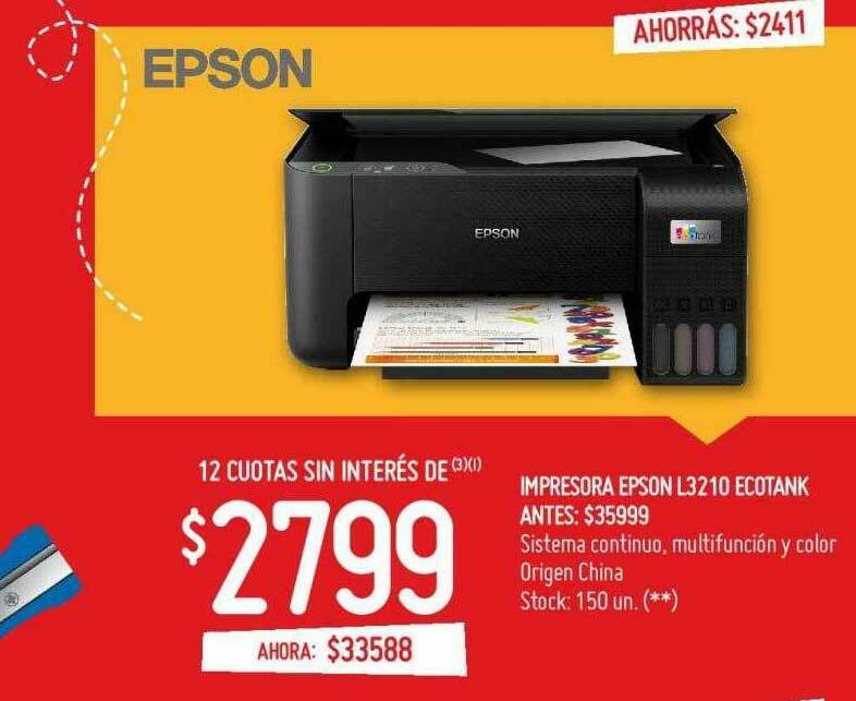 Impresora Epson L3210 Ecotank oferta en Walmart