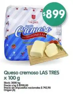 Supermercados Buenos Días Las tres queso cremoso oferta