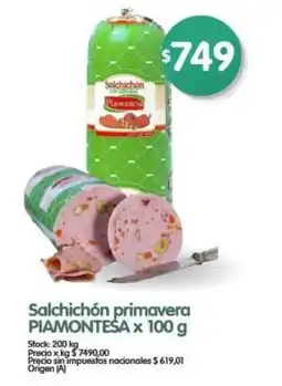 Supermercados Buenos Días Piamontesa salchichón primavera oferta