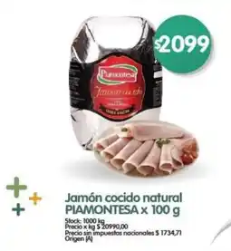 Supermercados Buenos Días Piamontesa jamón cocido natural oferta