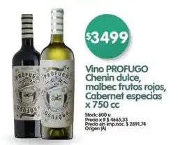 Supermercados Buenos Días Profuguo vino chenin dulce malbec frutos rojos cabernet especias oferta