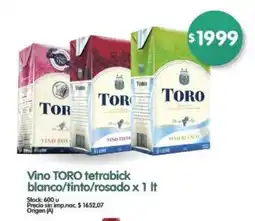 Supermercados Buenos Días Toro vino blanco/tinto/rosado oferta