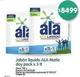 Supermercados Buenos Días Ala jabón líquido ALA Matic oferta