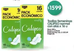 Supermercados Buenos Días Calipso toallas femeninas normal con alas oferta