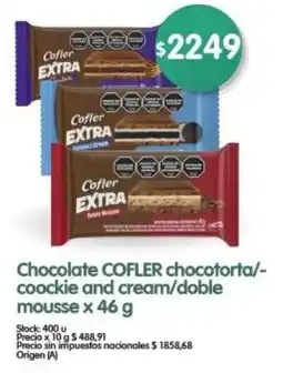 Supermercados Buenos Días Cofler extra chocolate chocotorta/coockie and cream/doble mousse oferta