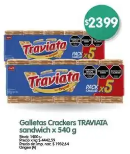 Supermercados Buenos Días Traviata galletas crackers sandwich oferta
