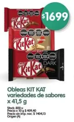 Supermercados Buenos Días Kit kat obleas variedades de sabores oferta