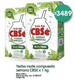 Supermercados Buenos Días Cbsé yerba mate compuesta serrana oferta