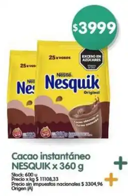 Supermercados Buenos Días Nesquik cacao instantáneo oferta