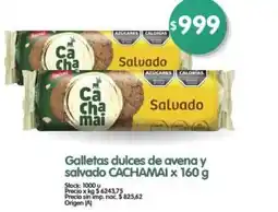 Supermercados Buenos Días Cachamai galletas dulces de avena y salvado oferta