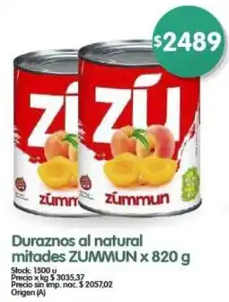 Supermercados Buenos Días Zíu duraznos al natural mitades oferta