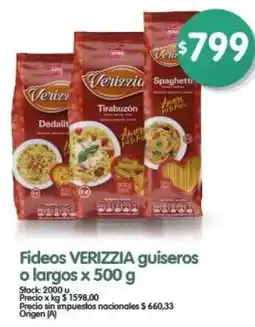 Supermercados Buenos Días Verizzia fideos guiseros o largos oferta