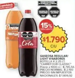Carrefour Market Carrefour - gaseosa regular/ light oferta
