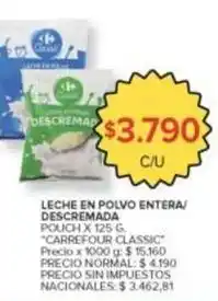 Carrefour Market Carrefour - leche en polvo entera/descremada oferta