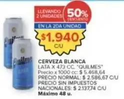 Carrefour Market Quilmes - cerveza blanca oferta
