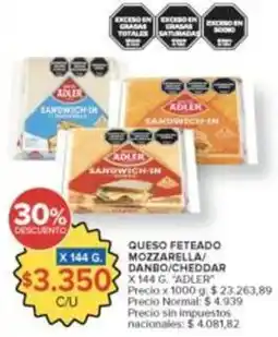 Carrefour Market Adler - queso feteado mozzarella/cheddar danbo oferta