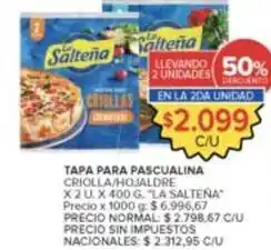 Carrefour Market La salteña - tapa para pascualina criolla/hojaldre oferta