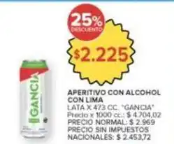Carrefour Market Gancia - aperitivo con alcohol con lima oferta