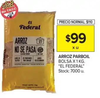 Carrefour El Federal Arroz Parboil Bolsa x 1kg oferta