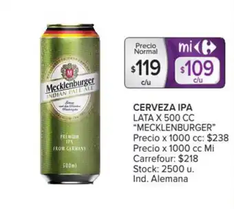 Carrefour Mecklenburger Cerveza Ipa Lata x 500cc. oferta