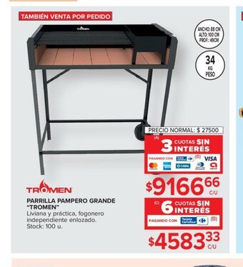 Carrefour Tromen Parrilla Pampero Grande oferta