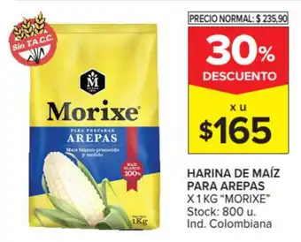 Carrefour Morixe Harina de Maíz Para Arepas x 1kg oferta