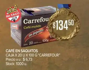 Carrefour Carrefour Café en Saquitos Caja x 20u x 100g oferta