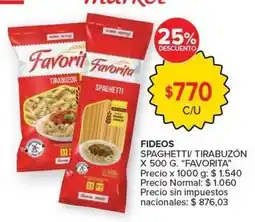 Carrefour Market Favorita - fideos spaghetti/ tirabuzón oferta