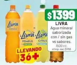 Almacor Livra - agua mineral saborizada con / sin gas vs sabores oferta