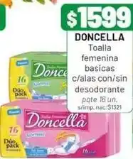 Almacor Doncella - toalla femenina basicas c/alas con/sin desodorante oferta