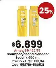 Coto Sedal - shampoo/acondicionador oferta