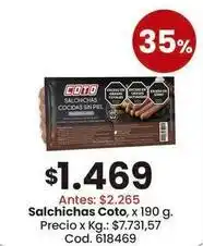 Coto Coto - salchichas cocidas sin piel oferta