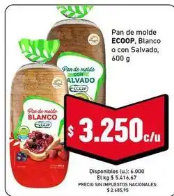 Cooperativa Obrera Pan de molde blanco con salvado oferta