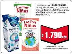 Cooperativa Obrera Las tres niñas - leche larga vida oferta