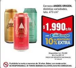 Cooperativa Obrera Andes - cerveza oferta