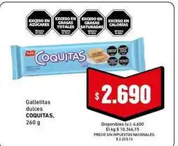 Cooperativa Obrera Coquitas - galletitas dulces oferta