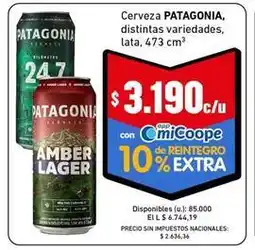 Cooperativa Obrera Patagonia - cerveza oferta