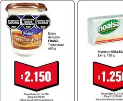 Cooperativa Obrera Franz - dulce de leche oferta